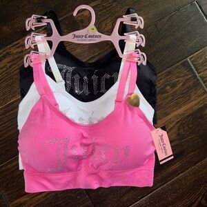 Juicy Couture Vibrant Pink, Classic Black and White Bralette Trio